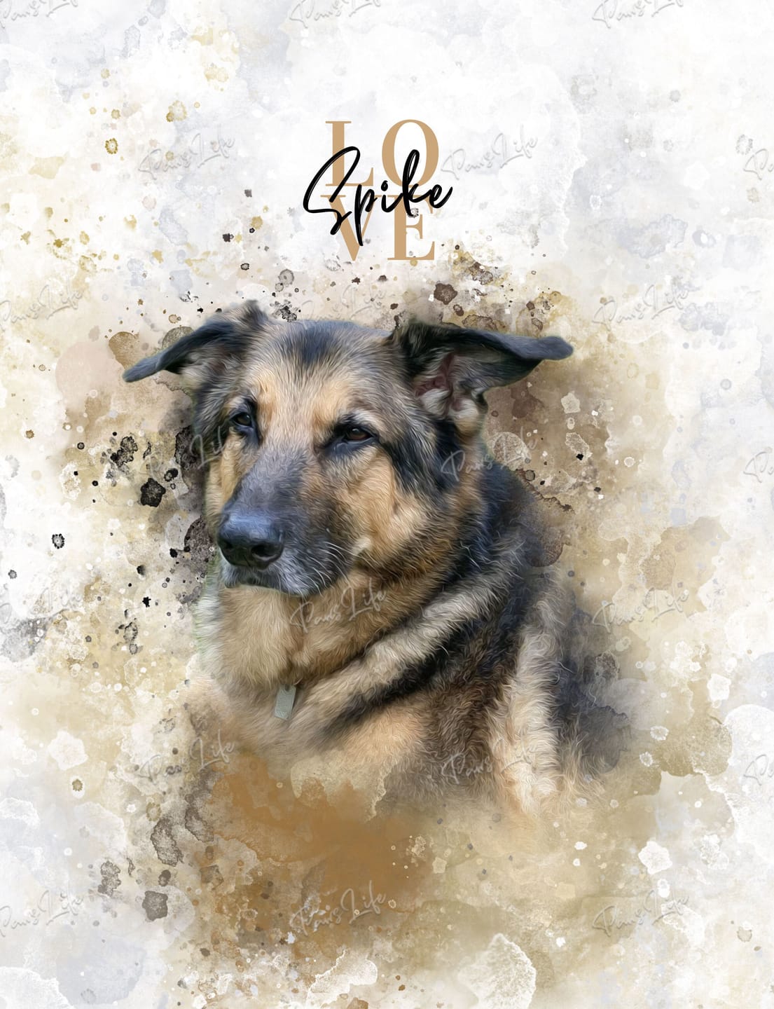 Customer photo review of Personalisiertes Portrait Poster und Leinwand - Aquarell Stil