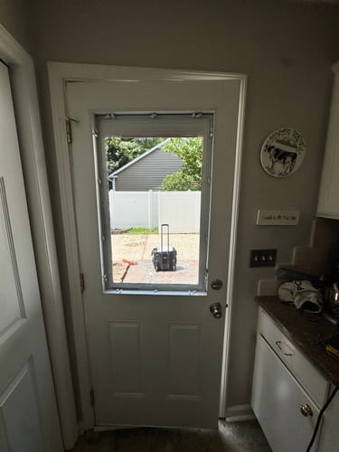 Customer photo review of Raise & Lower Blinds Glass and Frame Kit (Half Lite)