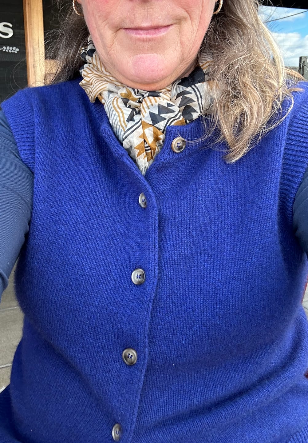 Customer photo review of Brand New Black Luxury Cashmere Crew Neck Waistcoat Medium UK 12-14
