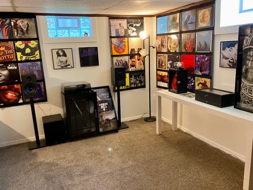 Customer photo review of 12" Vinyl Record Display Frame - LP Wall Storage