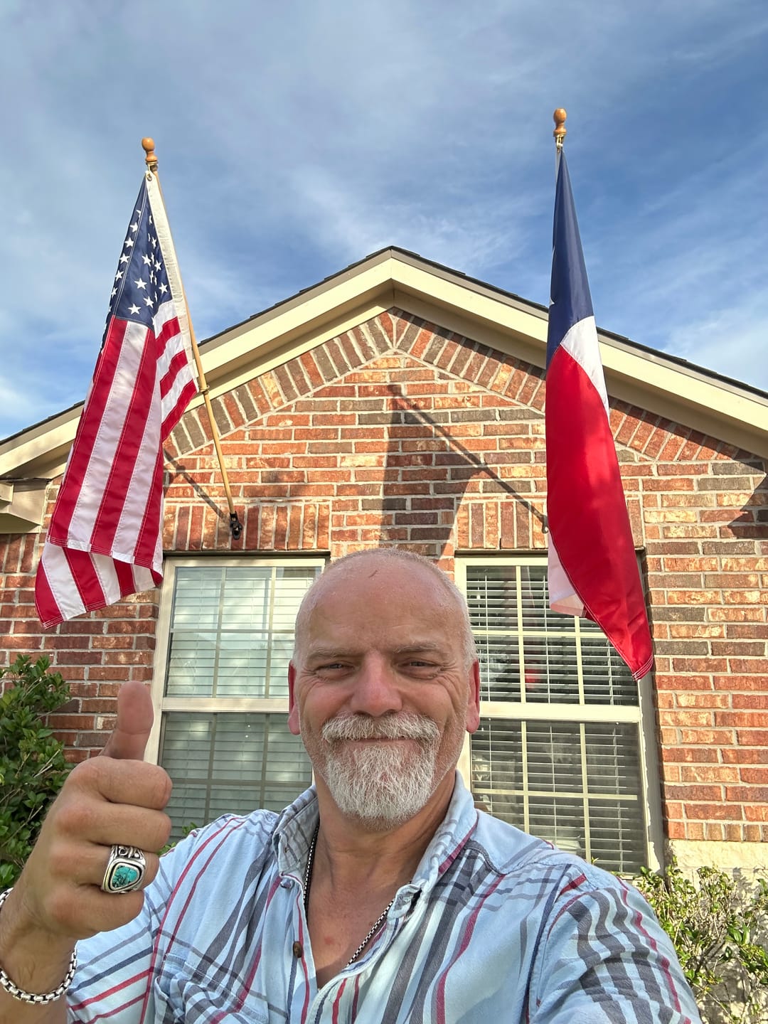 Customer photo review of 3' x 5' Texas Flag Set