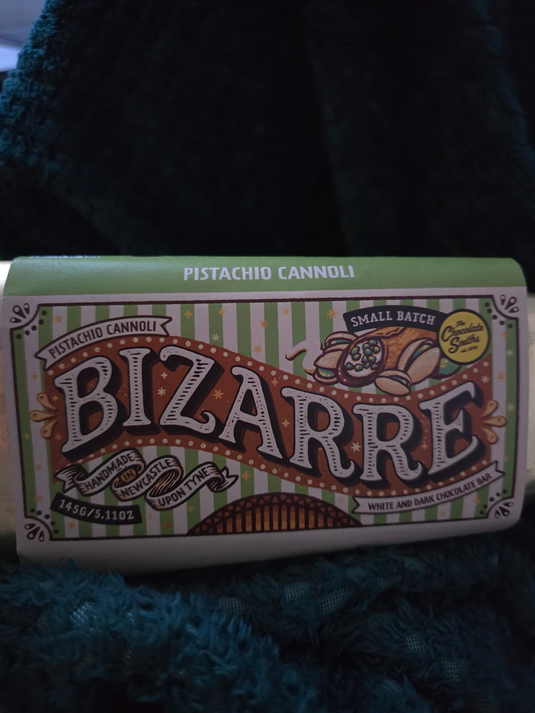 Customer photo review of *Levelled up* Pistachio Cannoli Inspired Bizarre chocolate bar 145g