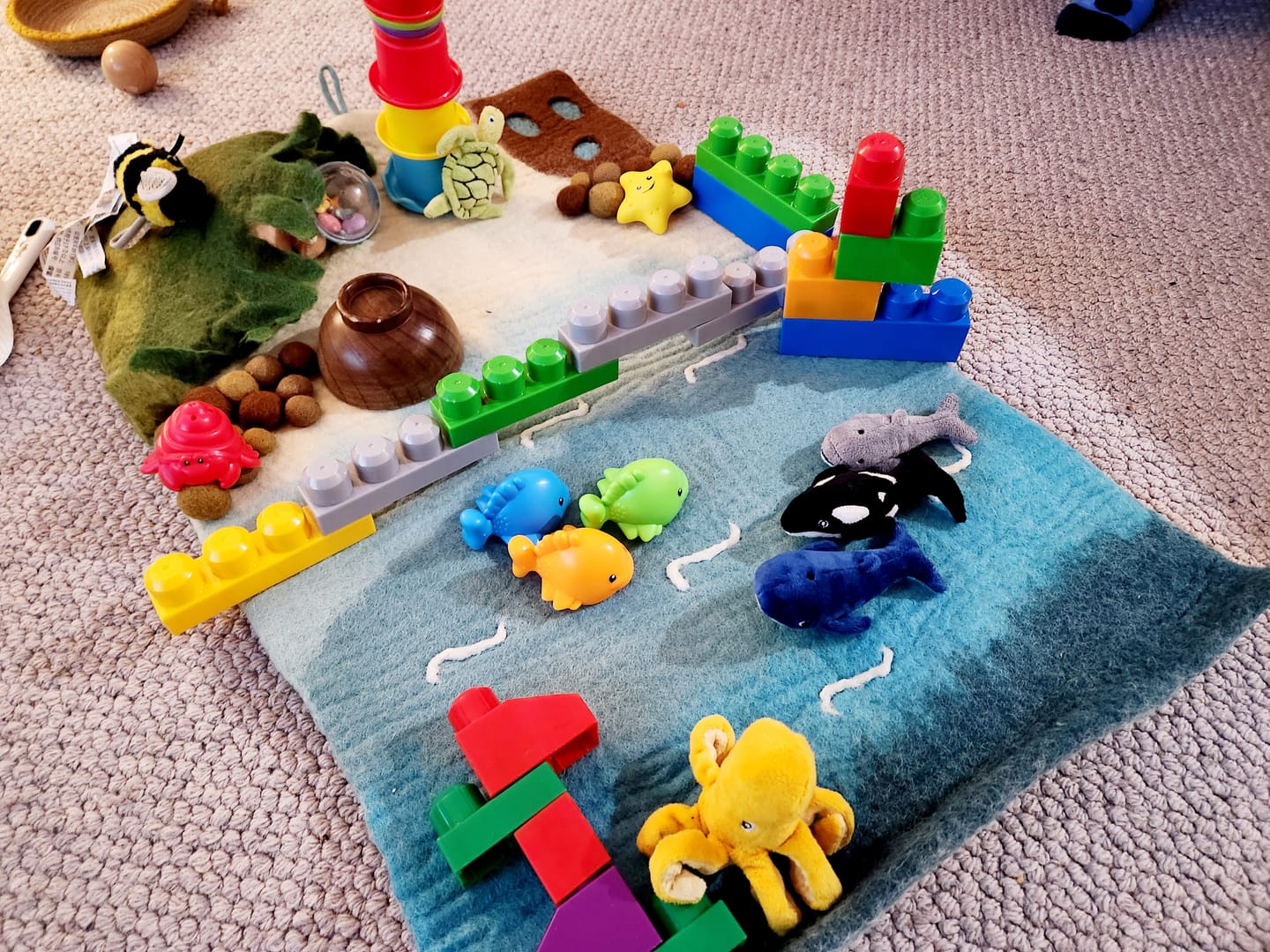 Customer photo review of Large Sea and Rockpool Play Mat Playscape