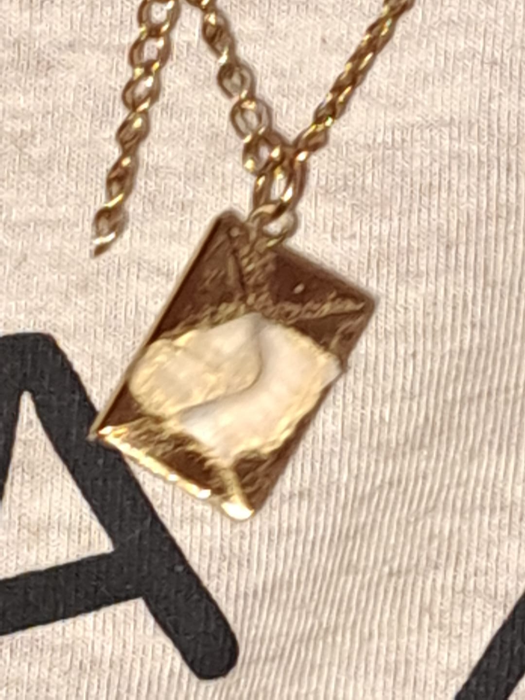 Customer photo review of Personalized Envelope Necklace