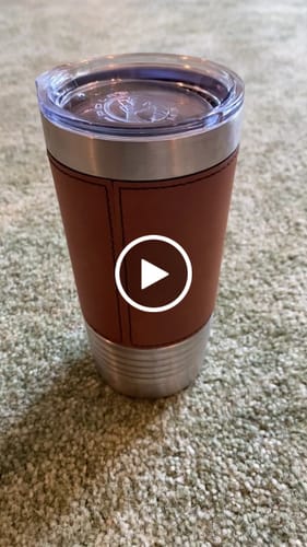 Customer video review of Custom Leather Tumbler 20 oz Stainless Steel Insulated Premium Polar Camel