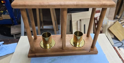 Customer photo review of 1.5" Diameter Solid Brass Candle Holder