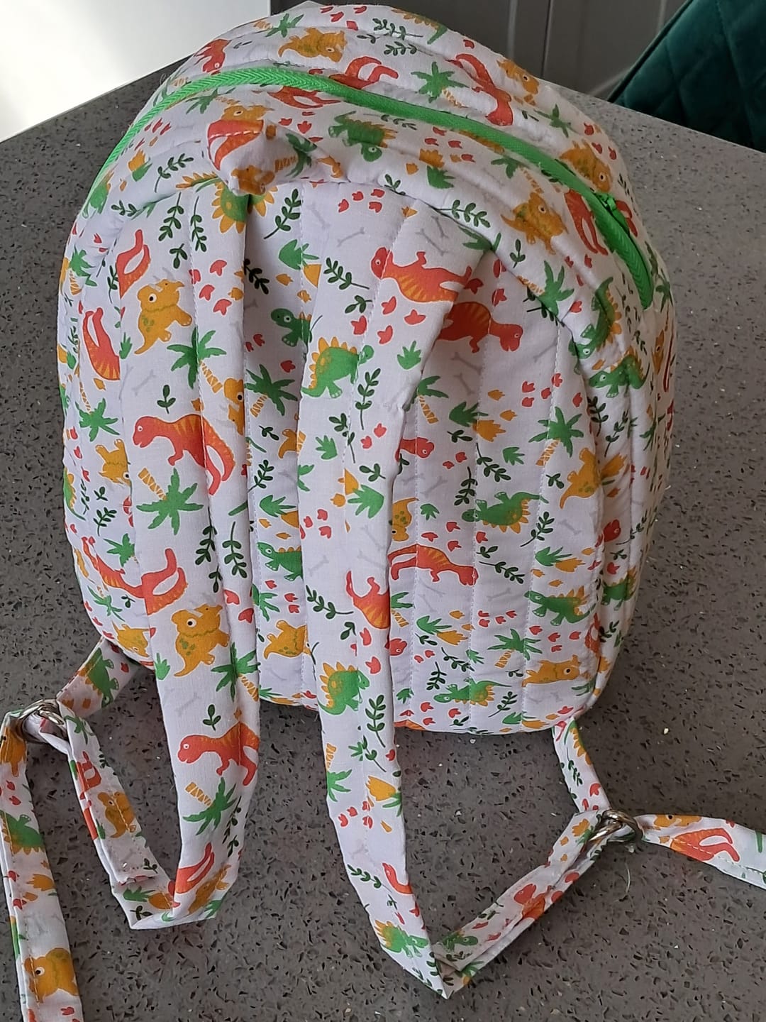 Customer photo review of Multicoloured Dinosaurs Polycotton Fabric