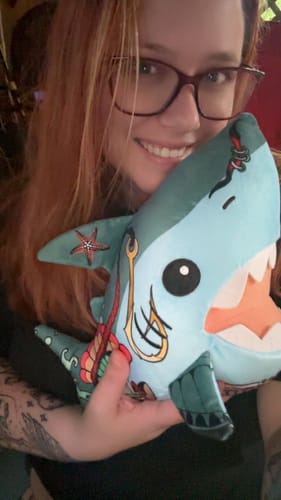 Customer photo review of Randy the Shark Plushie