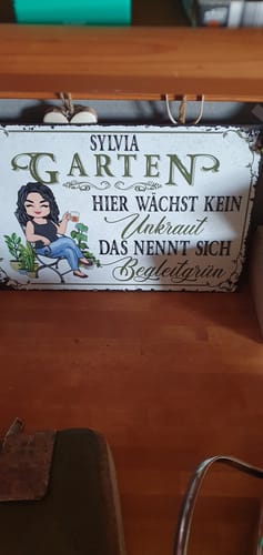 Customer photo review of Personalisiertes Gartenschild mit Namen Anpassbar