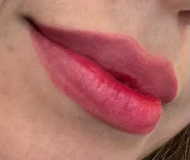 Customer photo review of Water Gloss Lip Tint Moisturizing High Pigment Long-Lasting — Rose Pink | KIMLUD