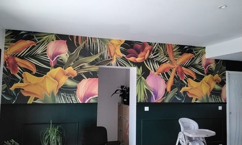 Customer photo review of Papier peint panoramique orange tropical
