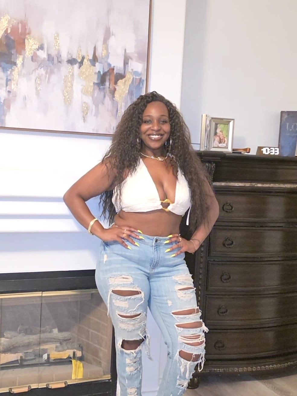 Customer photo review of Sensationnel Instant Weave Half Wig - TUSCANY