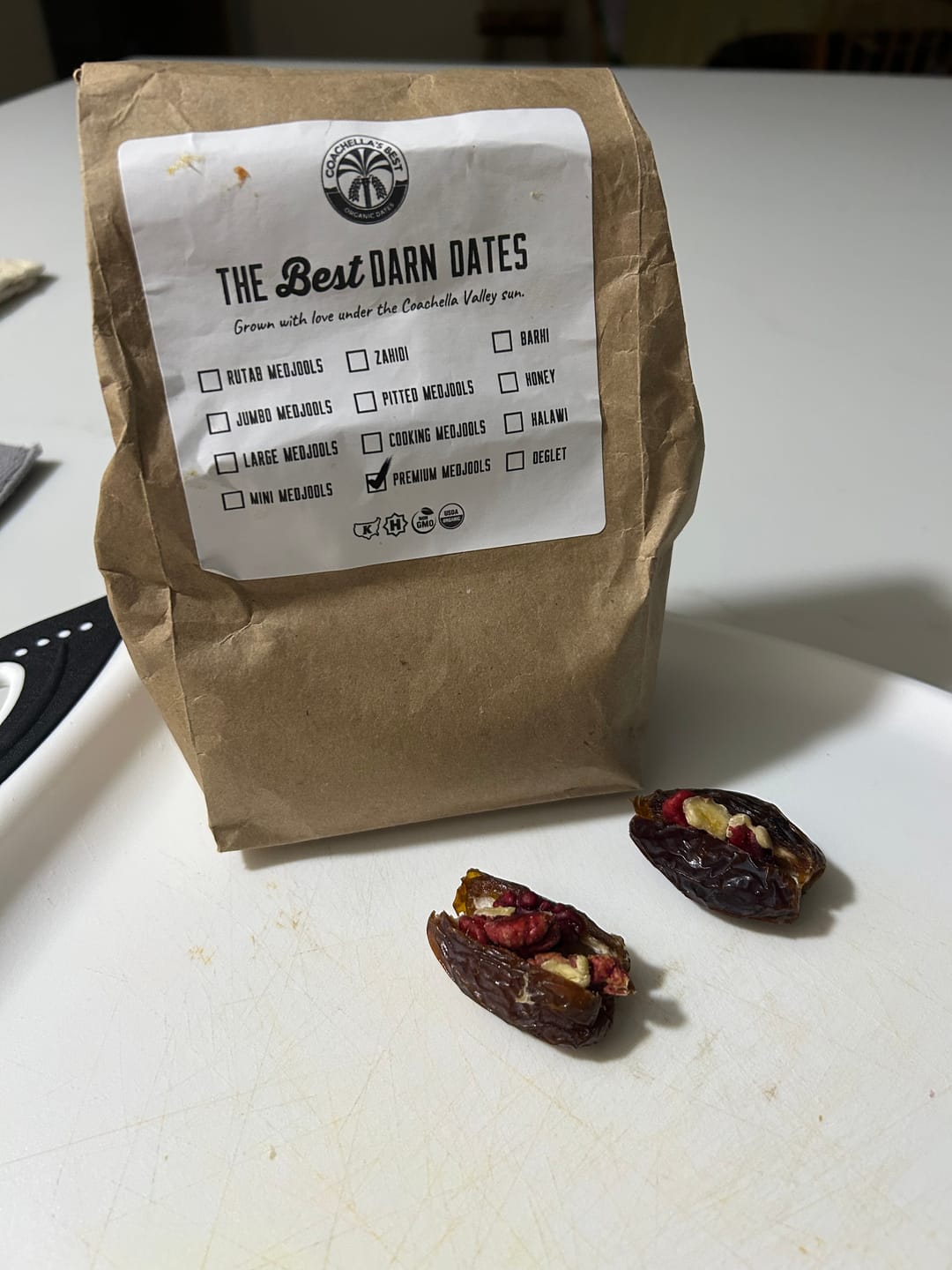 Customer photo review of Organic Premium Medjool Date Snack Packs