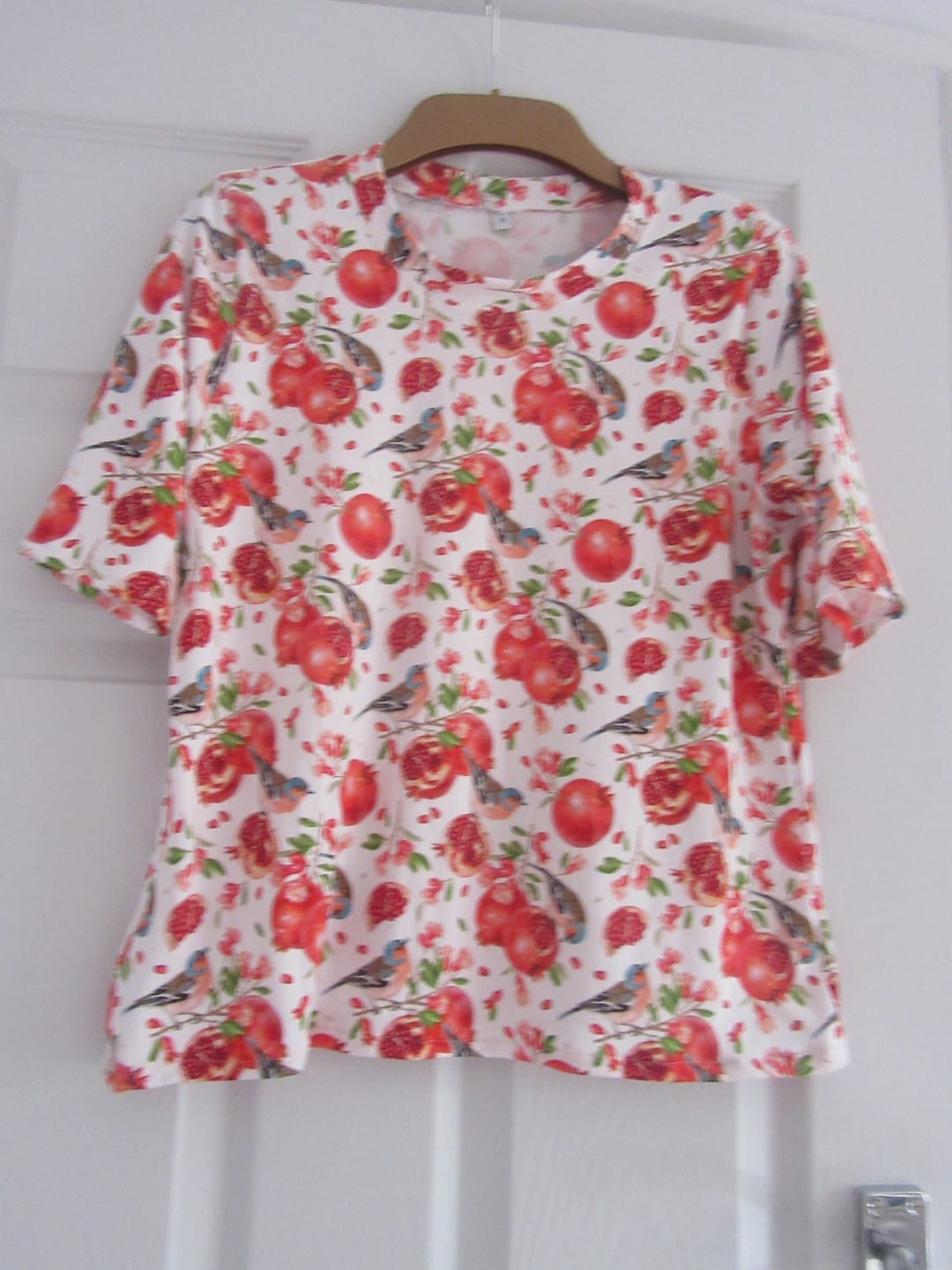 Customer photo review of Pomegranates and Birds Bamboo Jersey Fabric