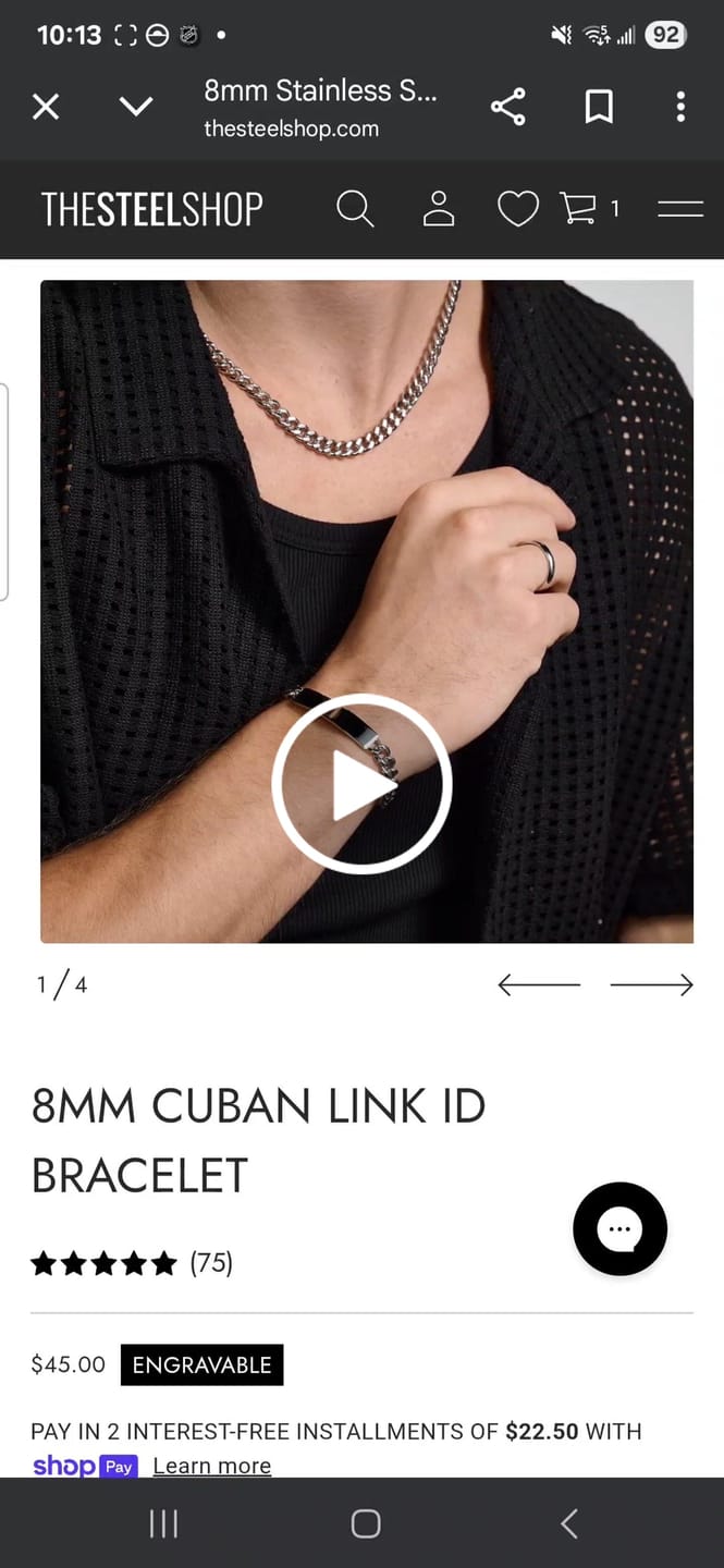 Customer video review of 8mm Cuban Link ID Bracelet