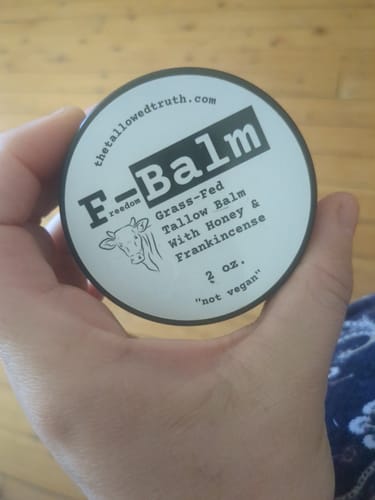 Customer photo review of F-Balm - Premium Anti-aging Tallow Balm - 2 oz.