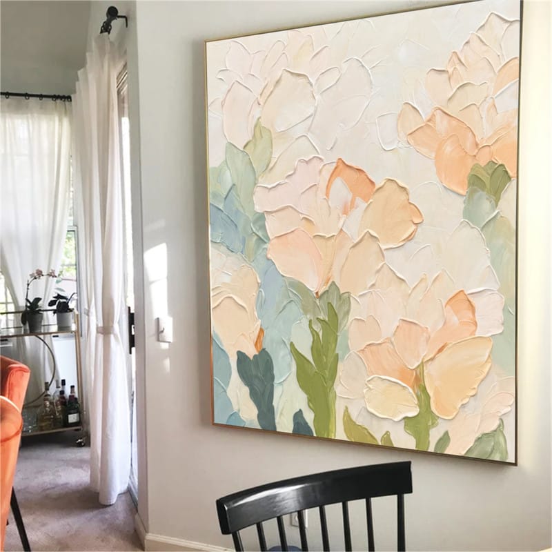 Customer photo review of Colorful Flower Textured Painting Canvas #FP039
