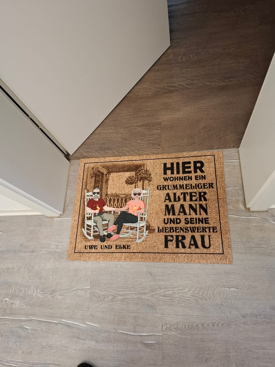 Customer photo review of Willkommen - Paar-Fußmatte
