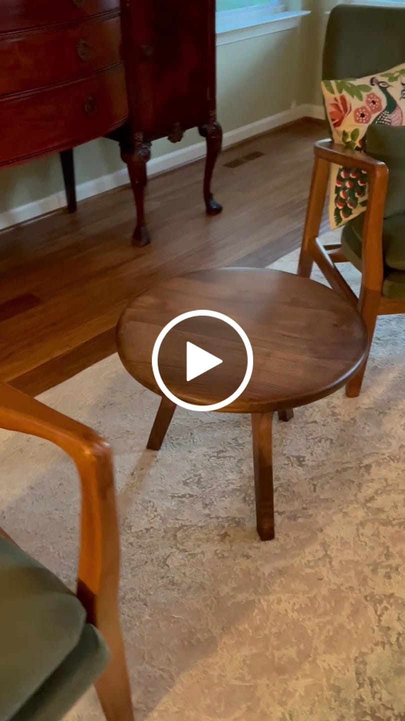 Customer video review of Sidney Round Coffee Table - Solid Walnut Wood - Mid Century Modern Design