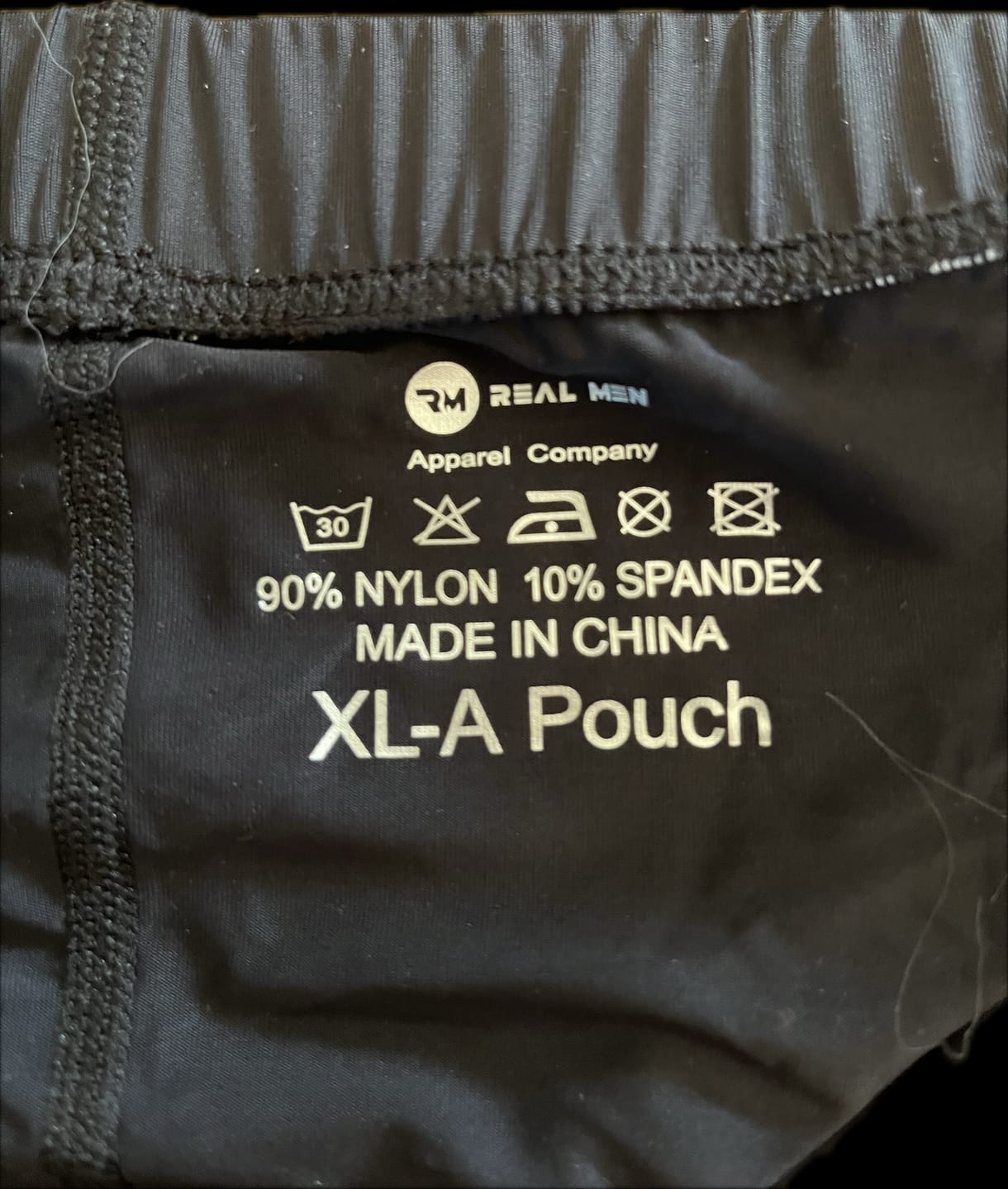 Customer photo review of Nylon 6in Boxer Briefs No Fly 3pk Black/Blue/Gray