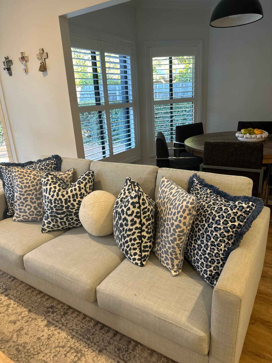 Customer photo review of Blue Leopard Cushion 50x50cm