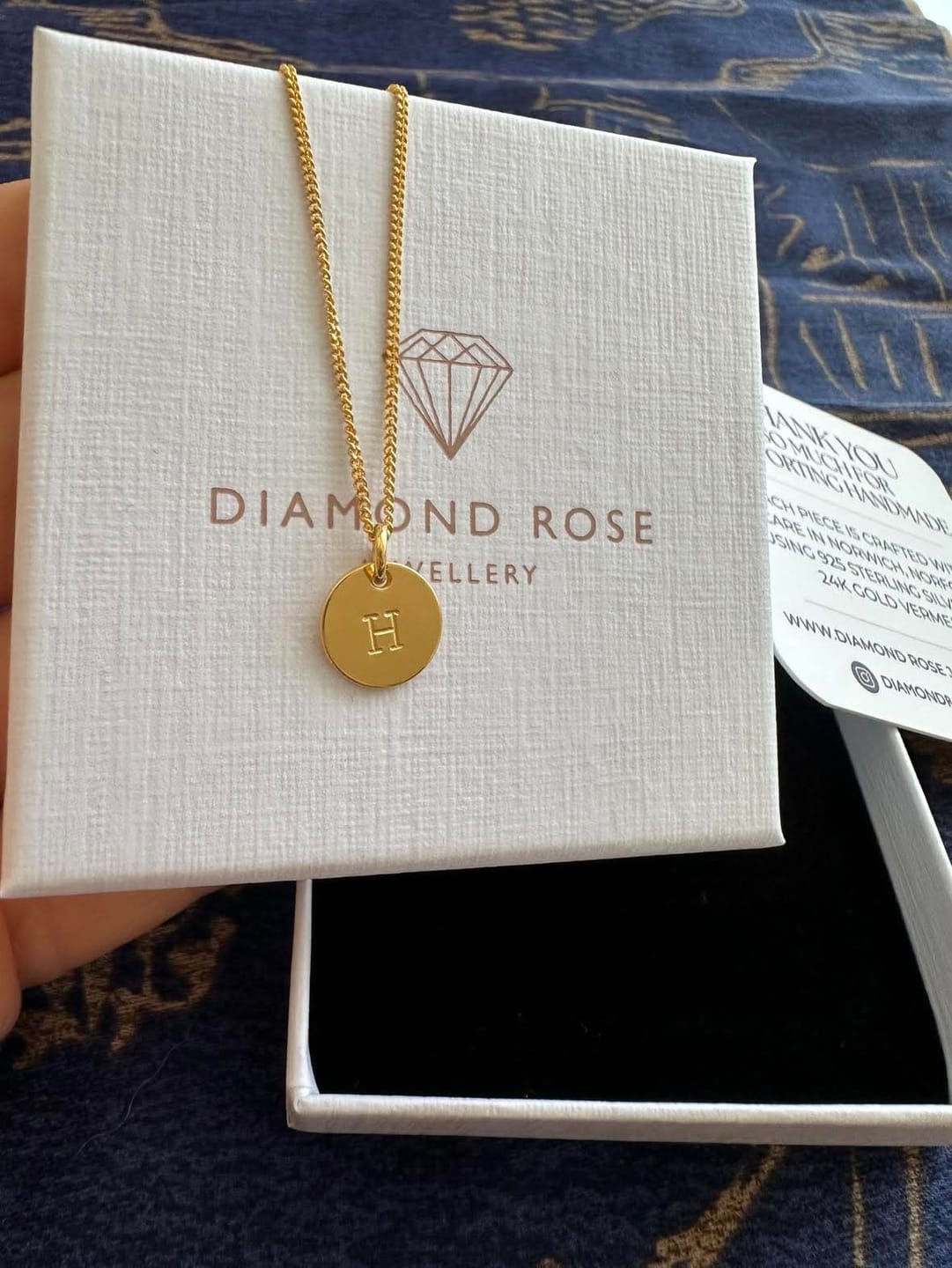 Customer photo review of Personalised Initial Disc Necklace