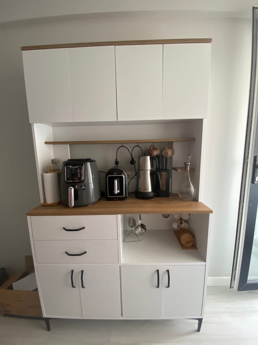 Customer photo review of Rani JE179 Çok Amaçlı Dolap 8 Kapaklı 2 Çekmeceli Kiler Mutfak Dolabı Beyaz - Sepet Ceviz