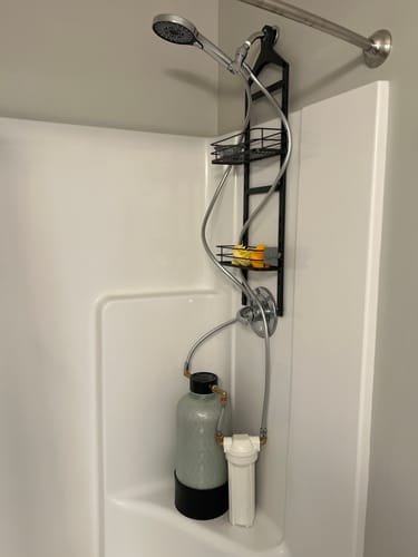 Customer photo review of Shower Water Softener System