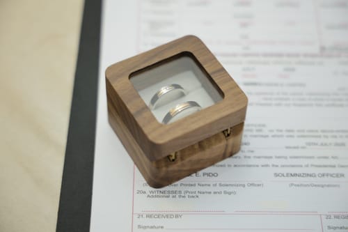 Customer photo review of Tallinn Two Tone Wedding Rings