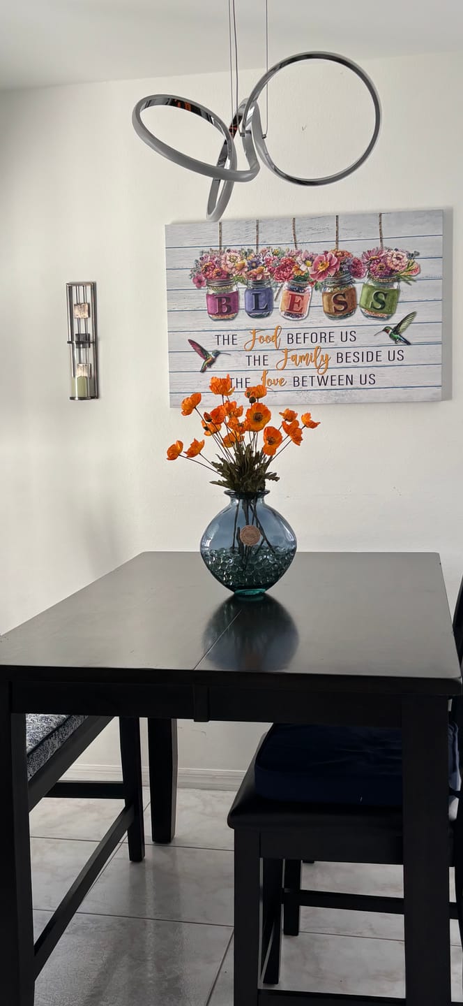 Customer photo review of Bless the Food Before Us, Flowers Hanging in Jars, Wall Art Canvas