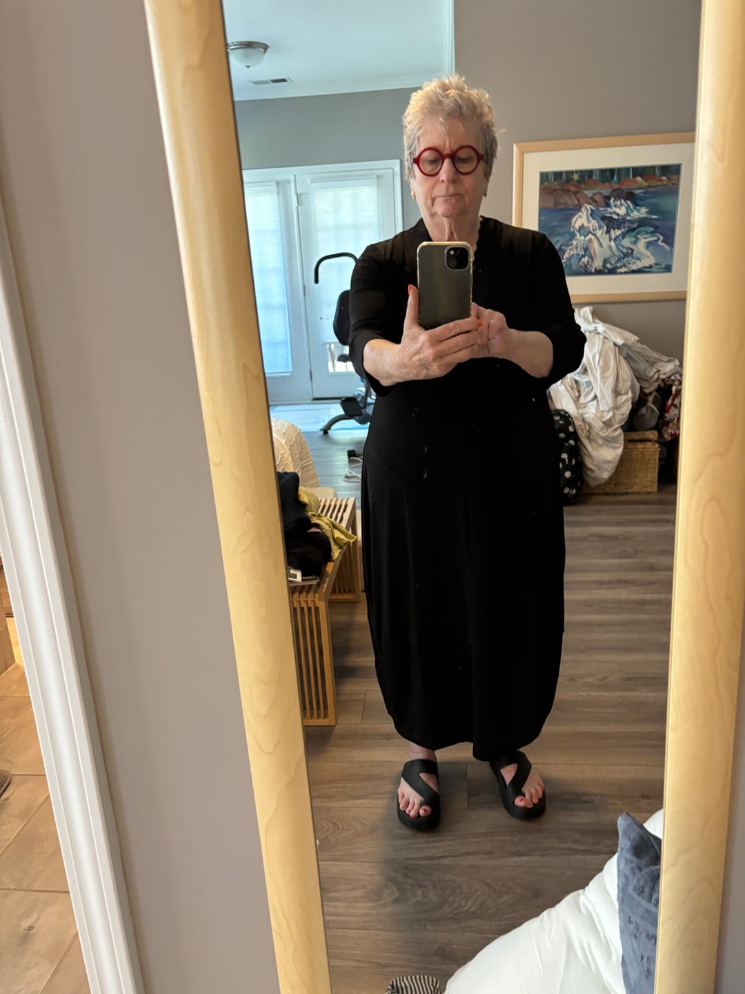 Customer photo review of Essential Oversized Trapeze Top, Black