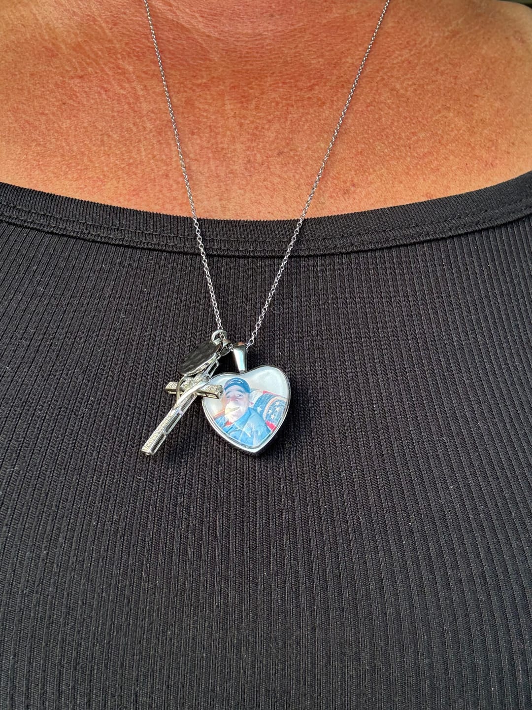 Customer photo review of Heart Personalized Picture Necklace