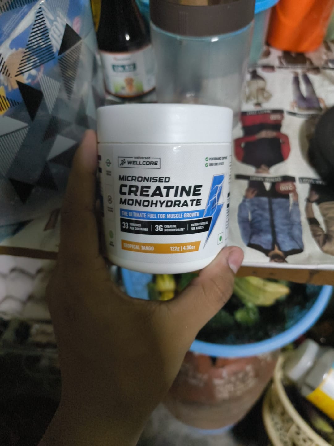Customer photo review of Wellcore Creatine Monohydrate (Tropical Tango, 33 Servings) + YouWeFit Omega-3 Triple Strength Fish Oil (1250mg, 30 Capsules)