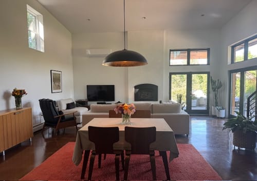 Customer photo review of Scandinavian Retro Oversized Black Gold Flat Dome Metal Pendant