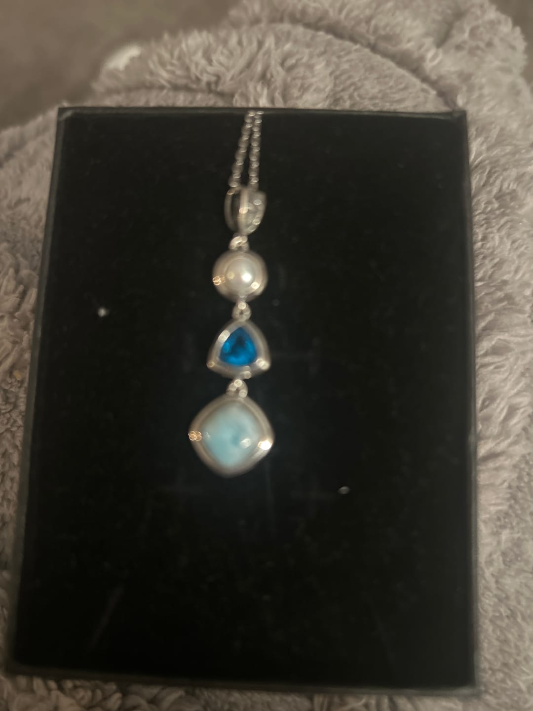 Customer photo review of Silver Larimar Set