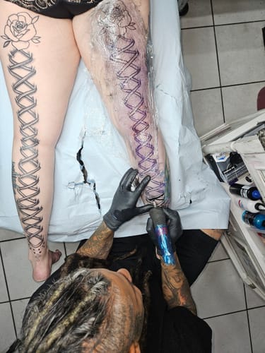 Customer photo review of Painless Tattoo Numbing Cream