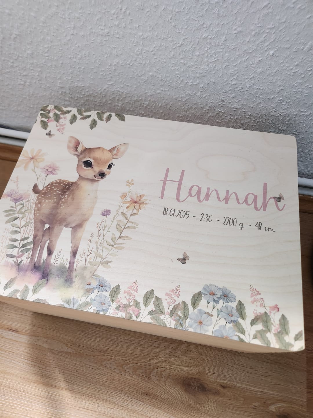 Customer photo review of Personalisierte Erinnerungskiste Reh im Wald