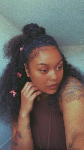 Customer photo review of CurlyMe 3 In 1 Half Wig Water Wave Glueless Install Half Wig With Adjustable String Beginner Friendly