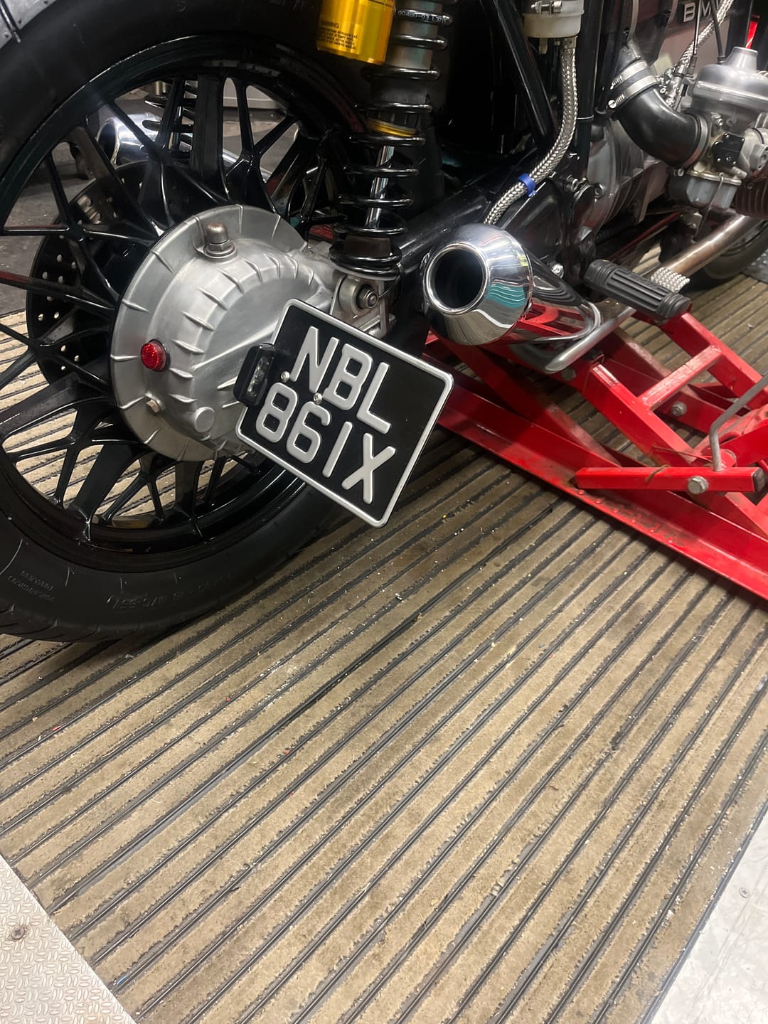 Customer photo review of Classic Metal Pressed 7×5 Motorbike Number Plate
