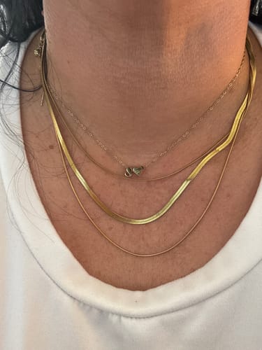 Customer photo review of Gold Multi-Layered Chain  Necklace