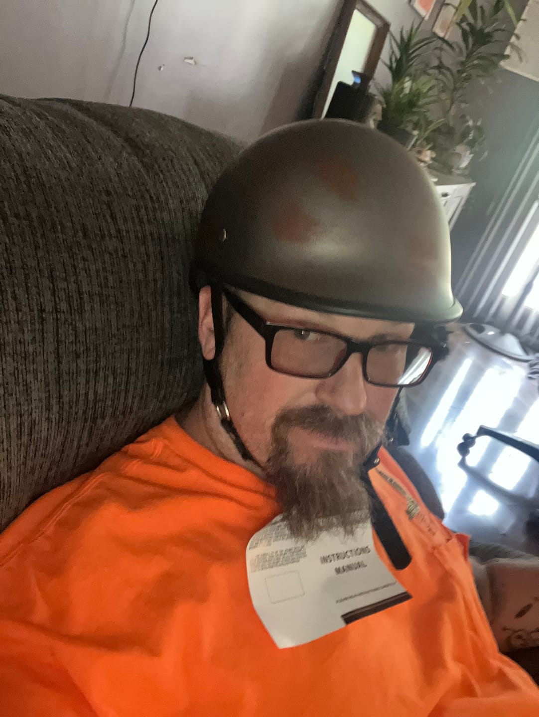Customer photo review of World's Smallest & Lightest DOT Open Face Polo Helmet - Rust