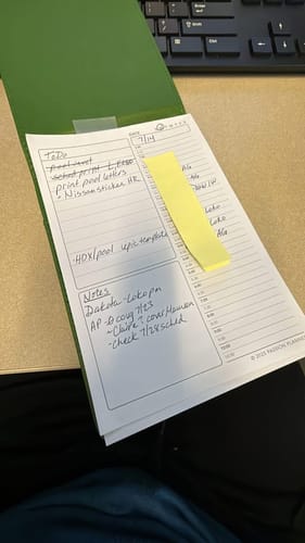 Customer photo review of Daily Schedule Notepad Set - Cover and Insert