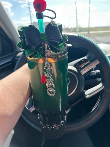 Customer photo review of Wicked Black & Green Tumbler Bow