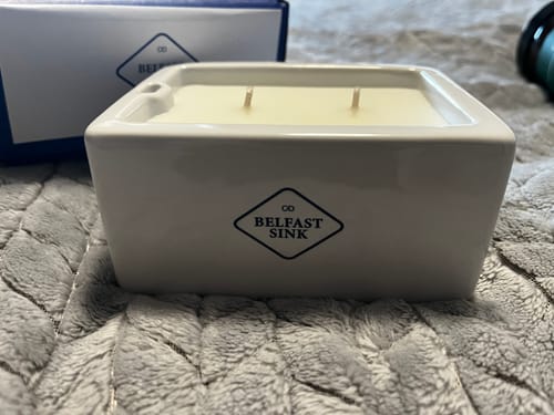 Customer photo review of Belfast Sink Candle | Cowfield Design