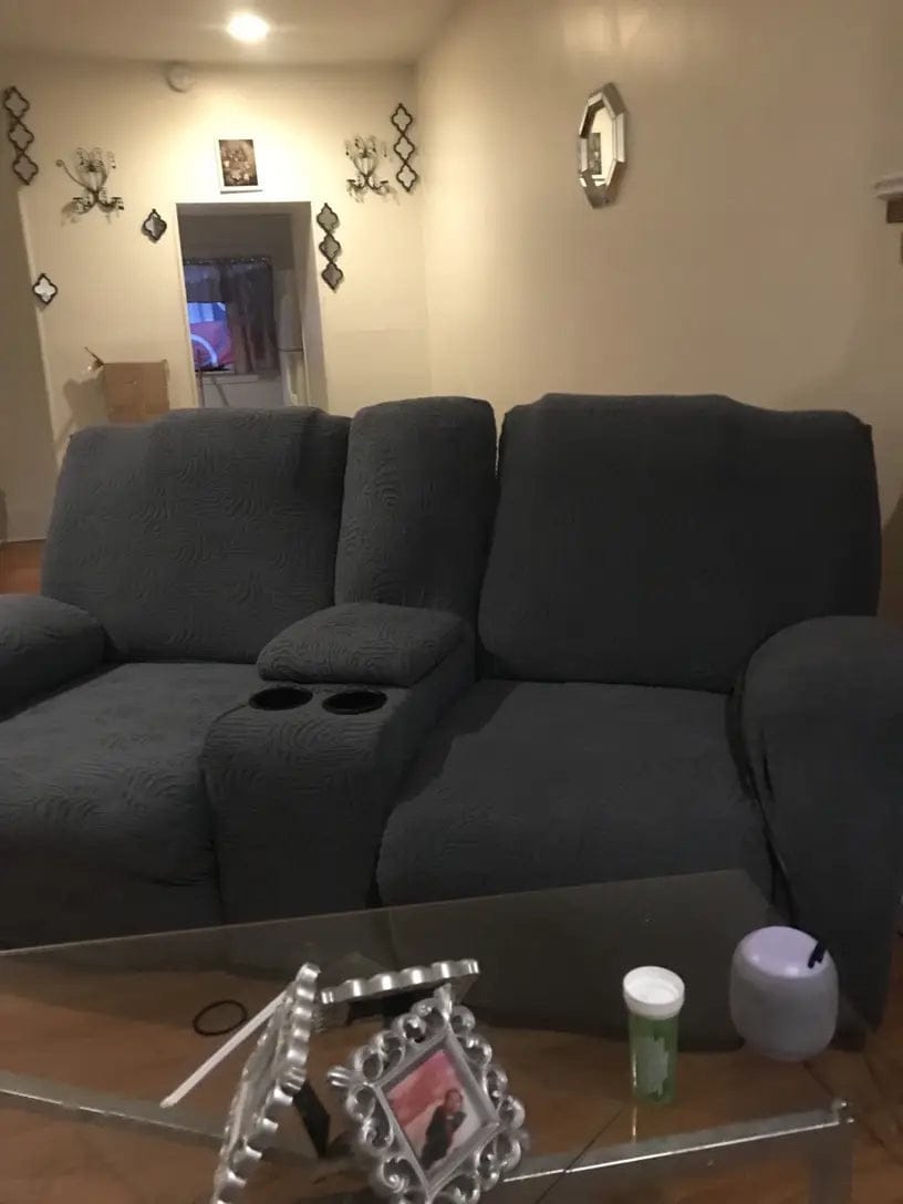 Customer photo review of Leopard Recliner Cover Stretch Sofa Slipcover With Elastic Bottom