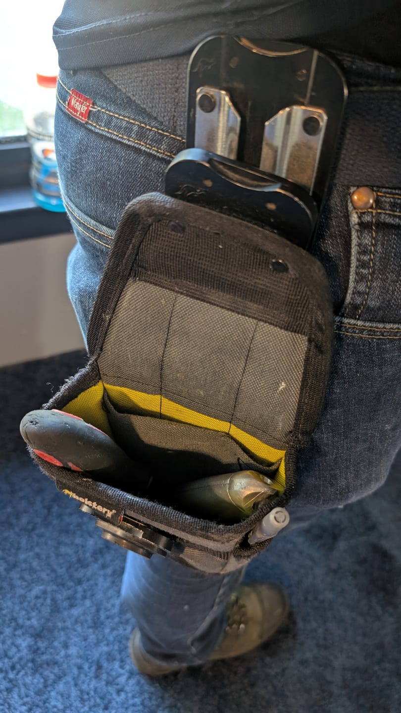 Customer photo review of PinPal Pro | Universal Gravity Locking Tool Holster