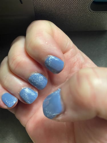 Customer photo review of Blue Moon (Cat Eye Magnetic) DIY Semicured Gel Nail Sticker Kit