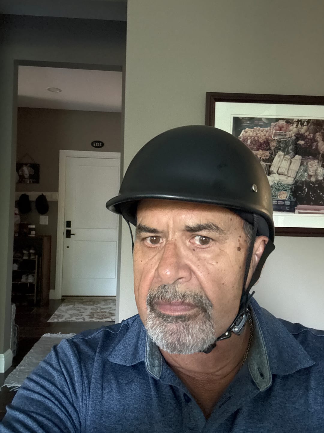 Customer photo review of World's Smallest & Lightest DOT Open Face Polo Helmet- Matte Black