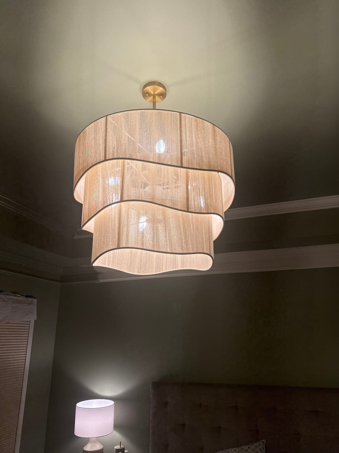 Customer photo review of 3-Tier Beige Woven Thread Drum Pendant Light