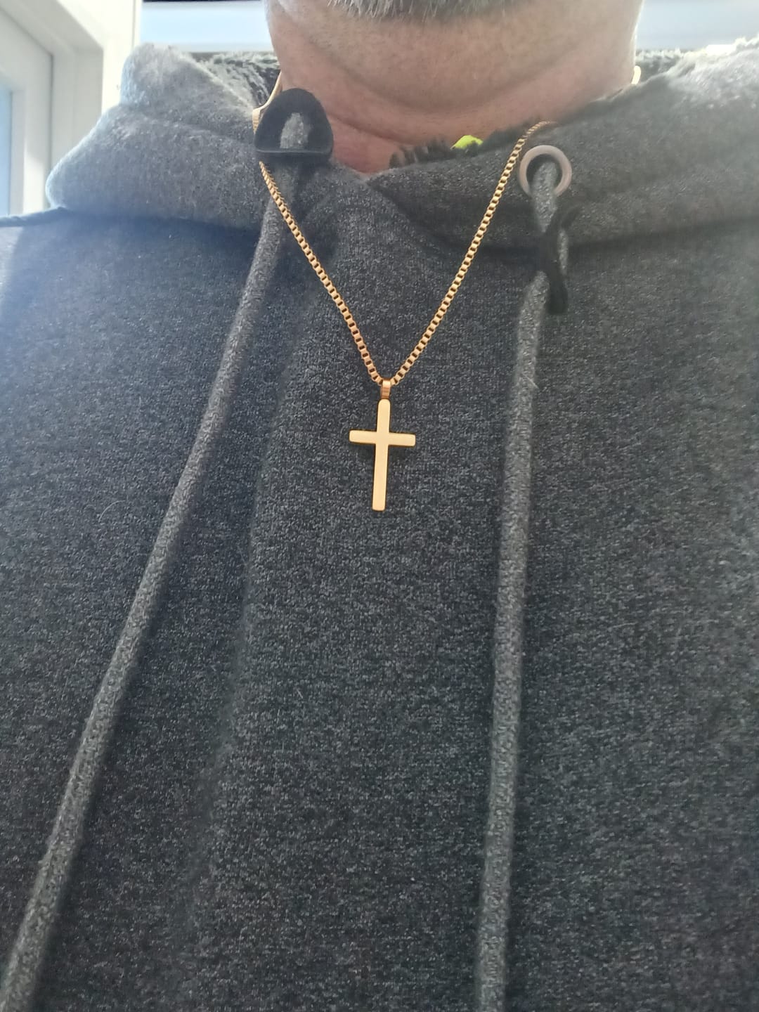 Customer photo review of Classic Cross & Box Chain
